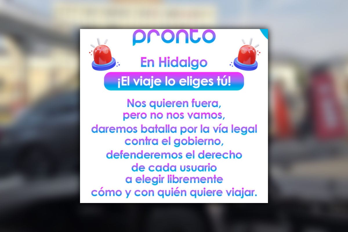 'No nos vamos a dejar': empresa de taxi por aplicación anuncia batalla legal contra el gobierno para operar en Hidalgo