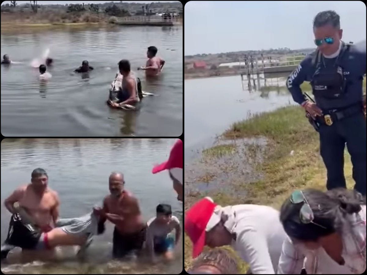 Captan dramático rescate en presa de Zempoala; indigna pasividad de autoridades