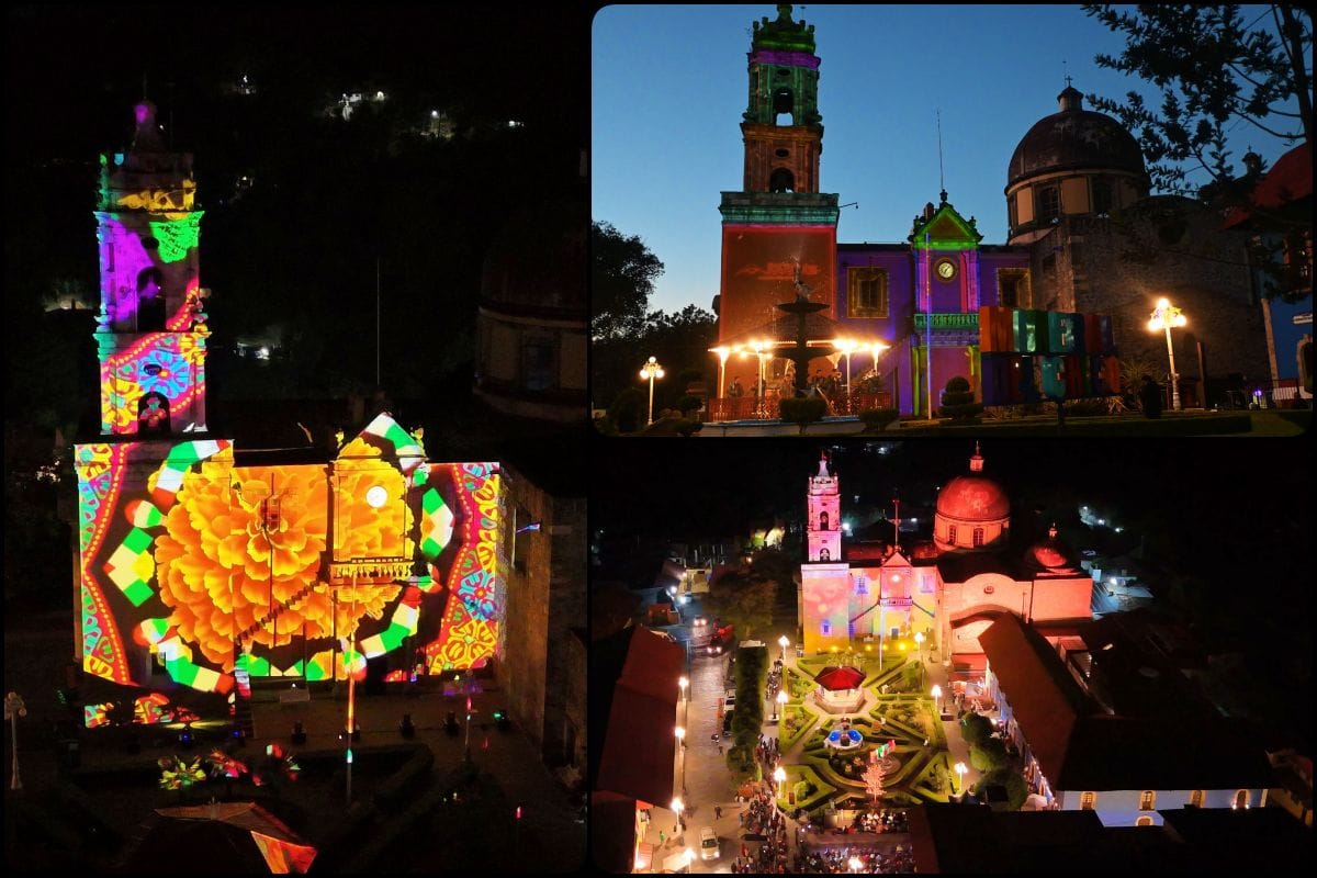 Inauguran videomapping en el corazón del Pueblo Mágico de Mineral del Chico (fotos y video)