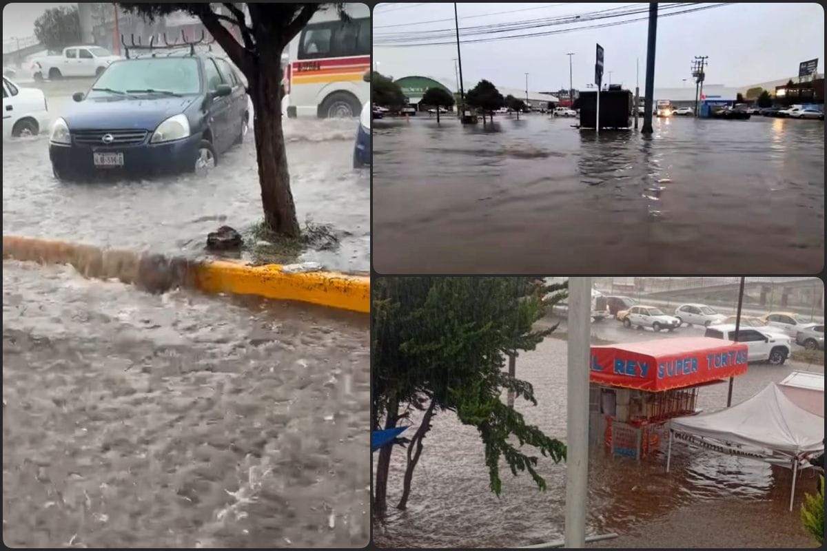 Inundaciones, autos varados y muros colapsados: estragos del aguacero este martes en Pachuca (fotos)