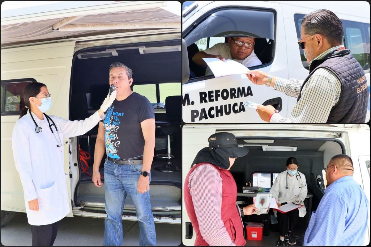 Aplican pruebas de alcoholímetro a conductores de transporte público en Pachuca