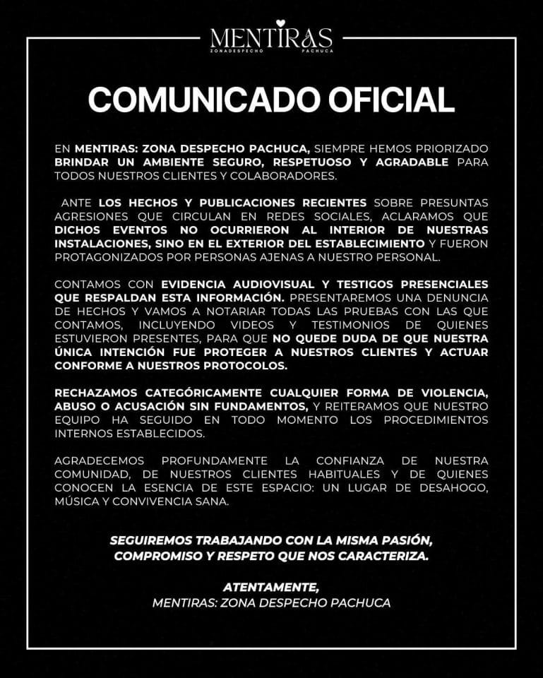 Difunden video de golpiza ocurrida afuera del bar 'Mentiras: Zona Despecho Pachuca' 5 Difunden video de golpiza ocurrida afuera del bar 'Mentiras: Zona Despecho Pachuca'