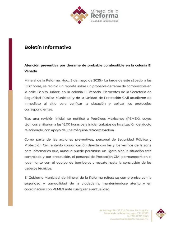 Derrame de combustible en toma clandestina enciende las alarmas en Mineral de la Reforma 6 Derrame de combustible en toma clandestina enciende las alarmas en Mineral de la Reforma