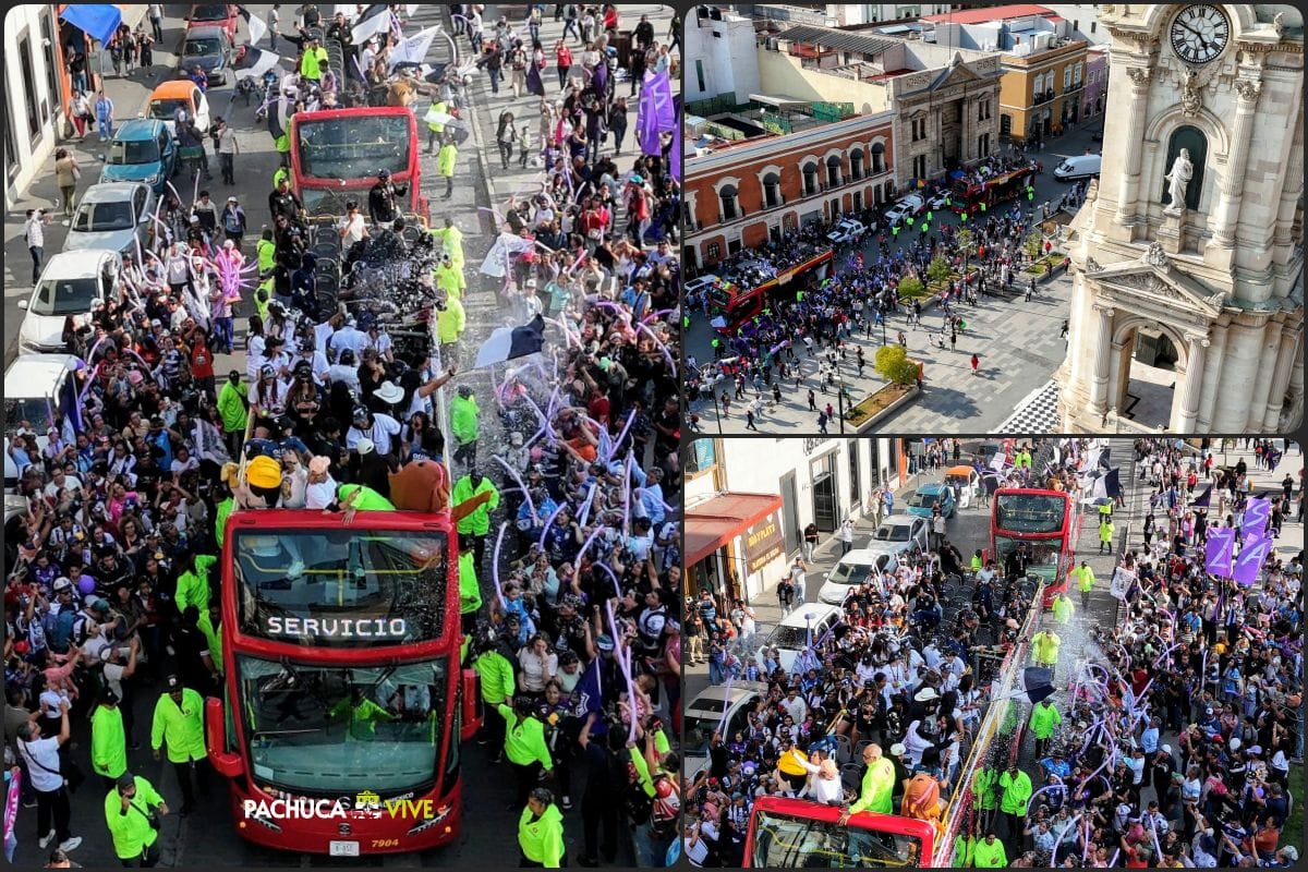 Con gran desfile de campeonato en Pachuca, las Tuzas celebran con su afición su primer título de liga (video)