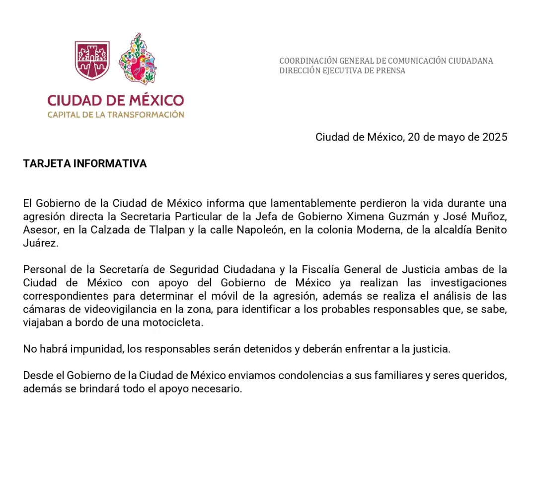 Matan a secretaria particular y asesor de Carla Brugada en ataque en Ciudad de México 5 Matan a secretaria particular y asesor de Carla Brugada en ataque en Ciudad de México