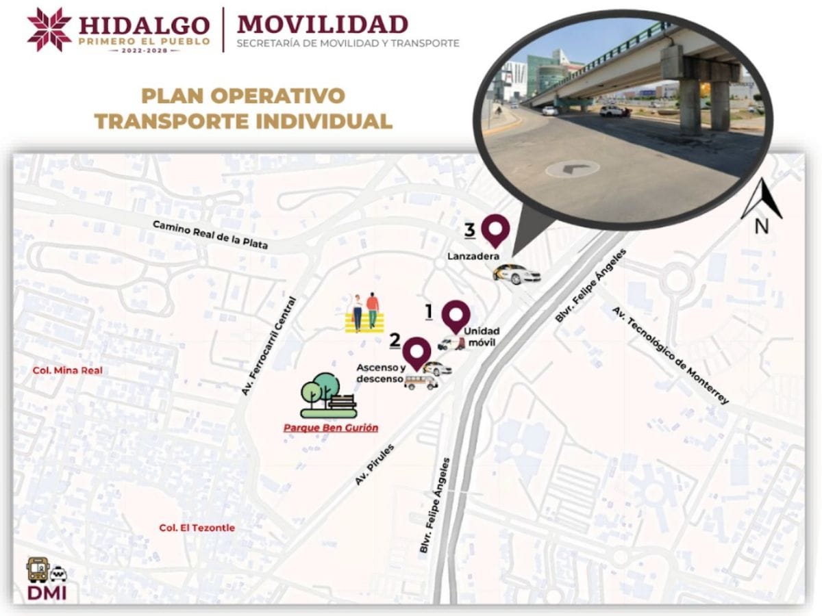 Parque Cultural Hidalguense: habilitarán lanzadera y puntos para ascenso y descenso de taxis