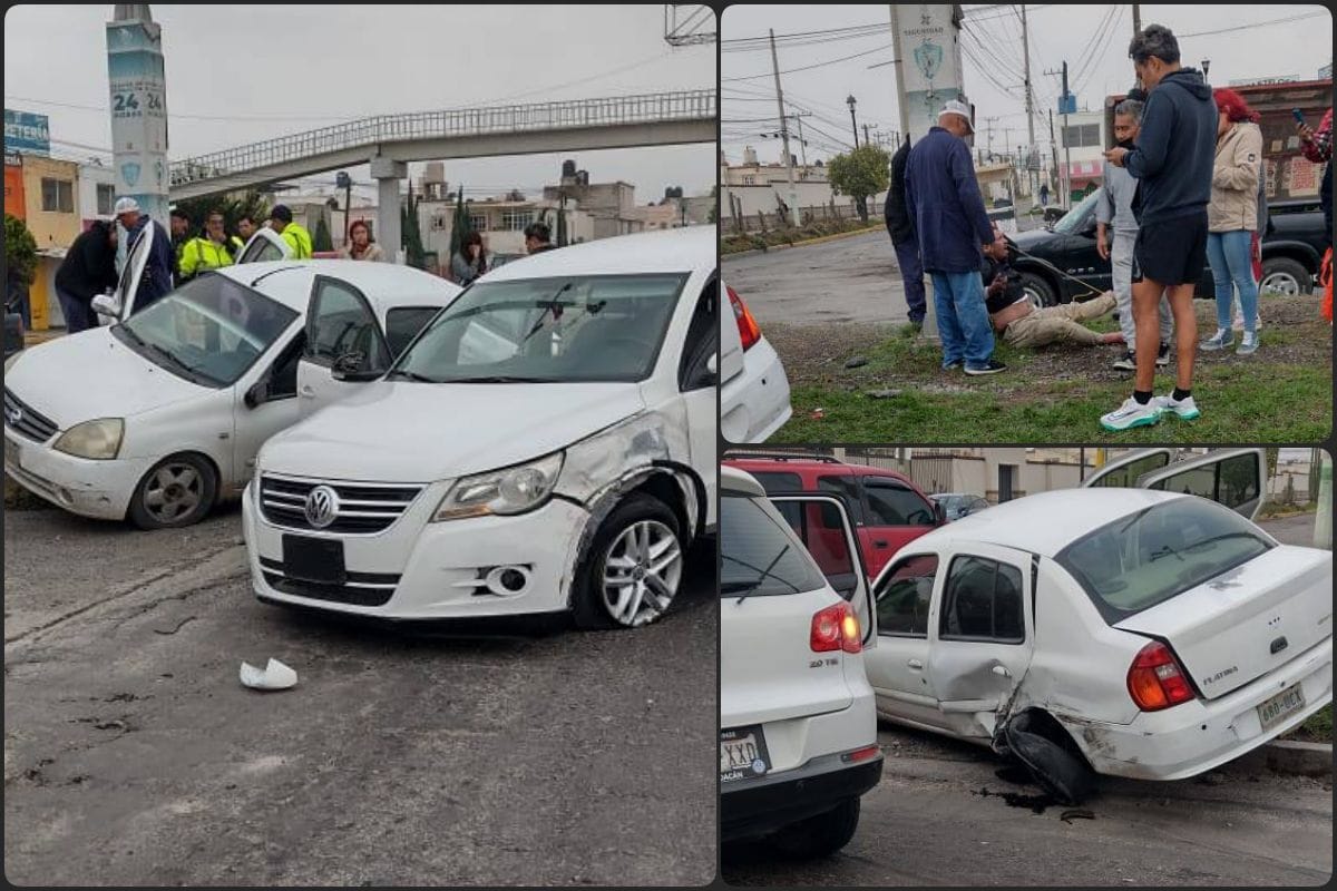 Agente aparentemente ebrio provoca accidente en bulevar de Pachuca