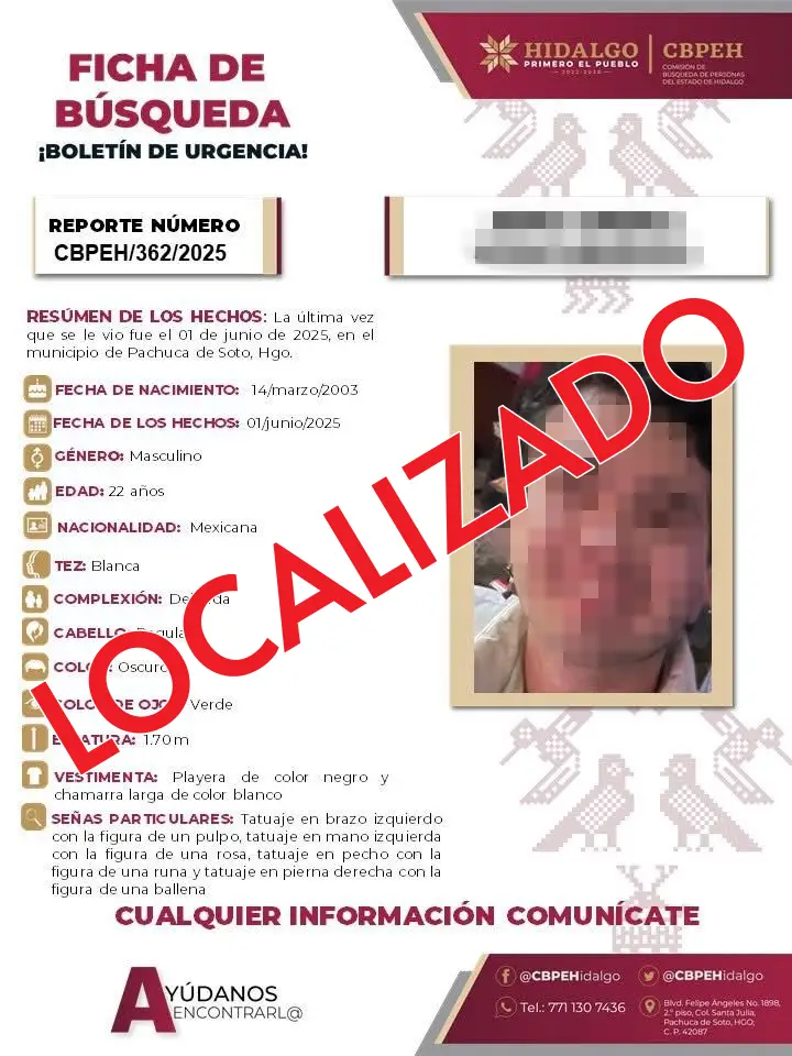 Triste confirmación: restos localizados en Mineral de la Reforma son de Brian, joven reportado como desaparecido en Pachuca