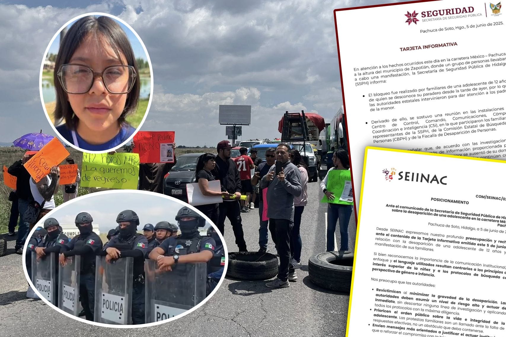 Bloqueo, repliegue policiaco y comunicados contrapuestos tras la desaparición de una menor en Pachuca