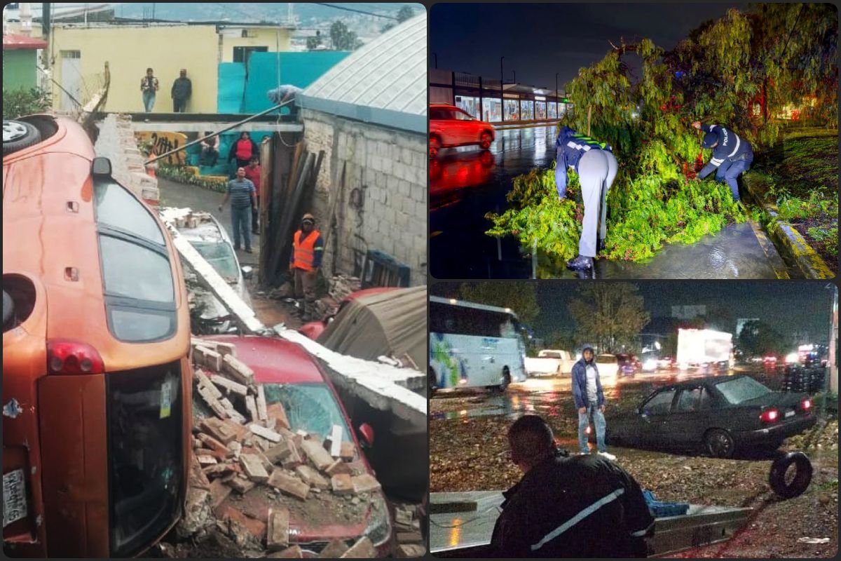 Bardas colapsadas, árbol caído e inundaciones: el recuento de los daños en Pachuca tras la lluvia del domingo