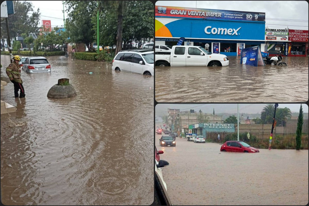 El aguacero ahora fue en Tulancingo; así los estragos este lunes
