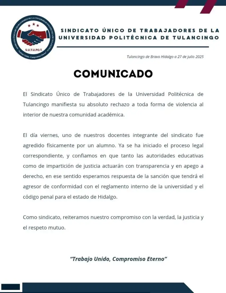 Estudiante golpea a docente en la Politécnica de Tulancingo por presuntas burlas | VIDEO