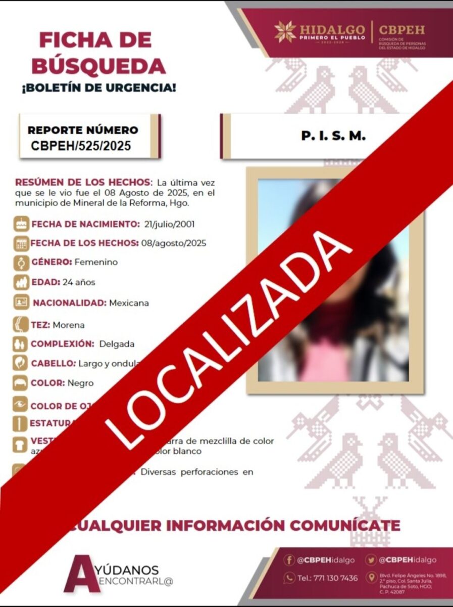 Paola Ixchel desapareció en Mineral de la Reforma (LOCALIZADA)