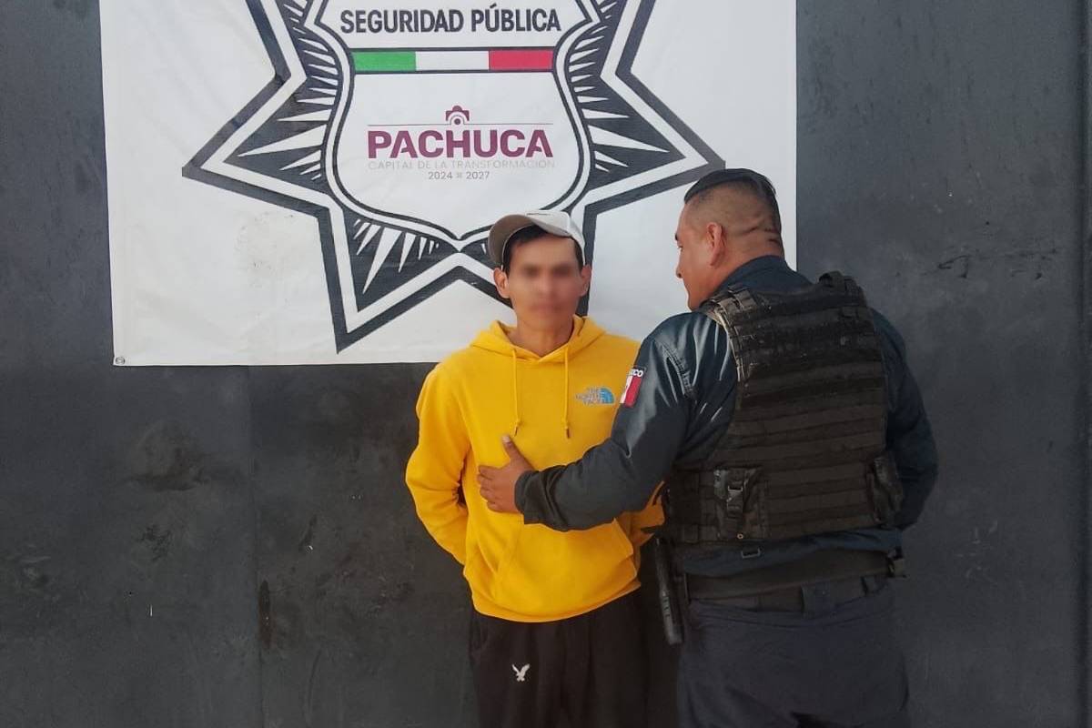 Atrapan a presunto asaltante en el centro de Pachuca