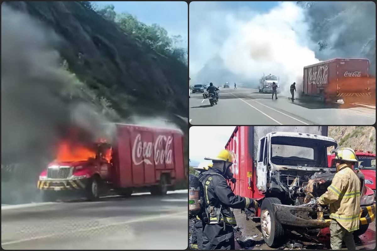 Arde camión de Coca-Cola en el Corredor de la Montaña