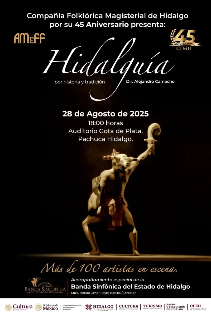 Espectáculo folklórico 'Hidalguía' reunirá a más de 100 artistas en el Gota de Plata