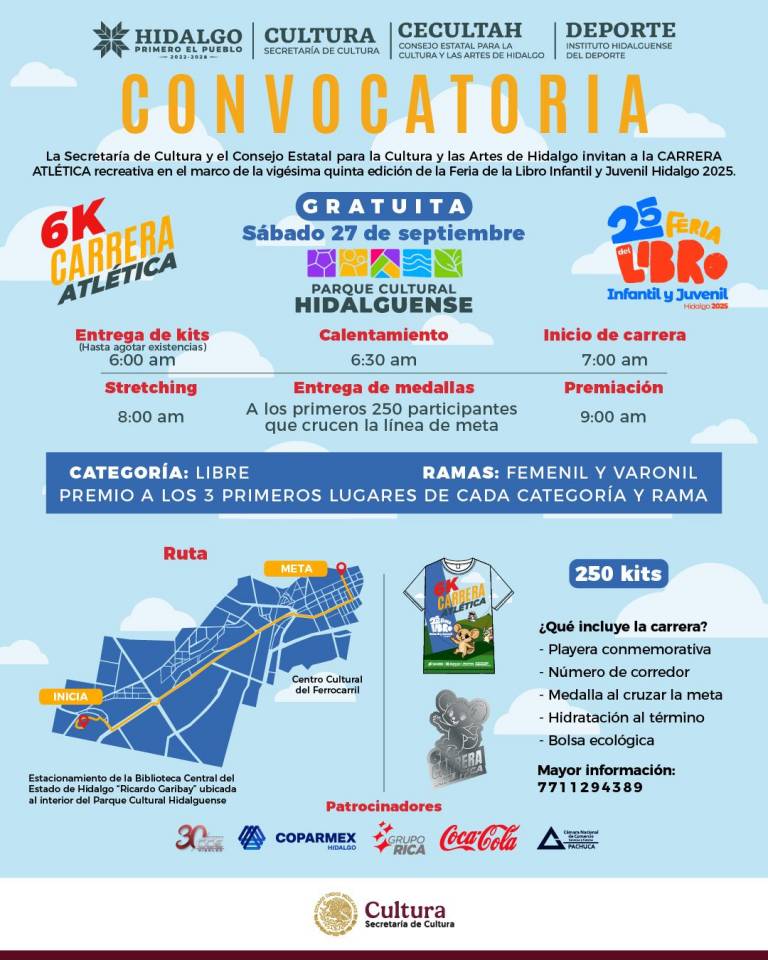 Habrá Carrera Atlética de la Feria del Libro Infantil y Juvenil 2025 en Pachuca