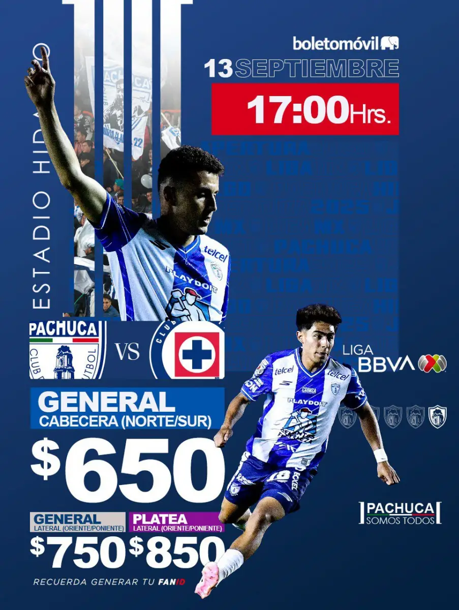Pachuca vs. Cruz Azul: estos son los precios de boletos para el partido de la jornada 8 en el Hidalgo