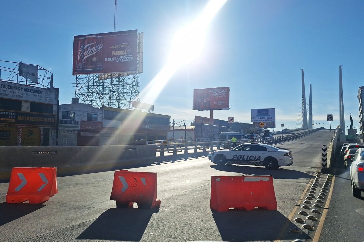 Cierran el Puente Atirantado de Pachuca por grabación de comercial