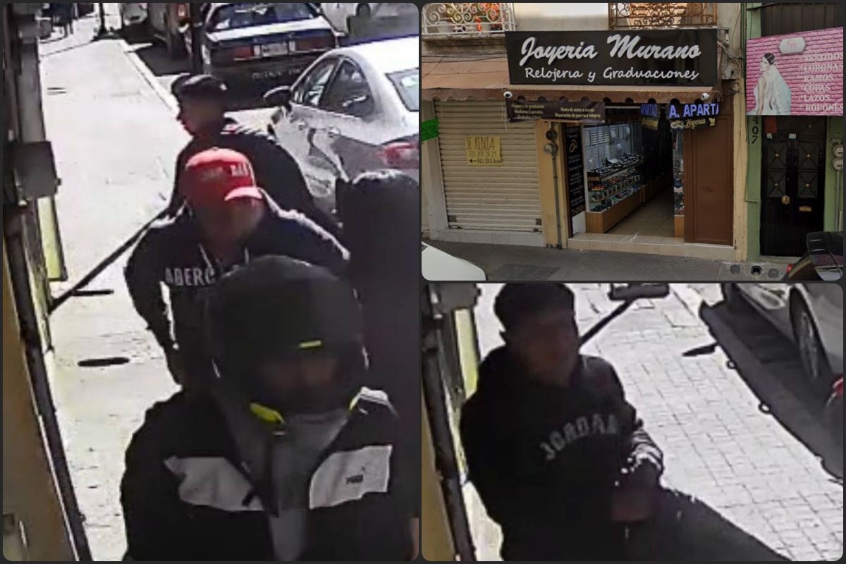 En cuestión de segundos, así atracaron céntrica joyería en Pachuca
