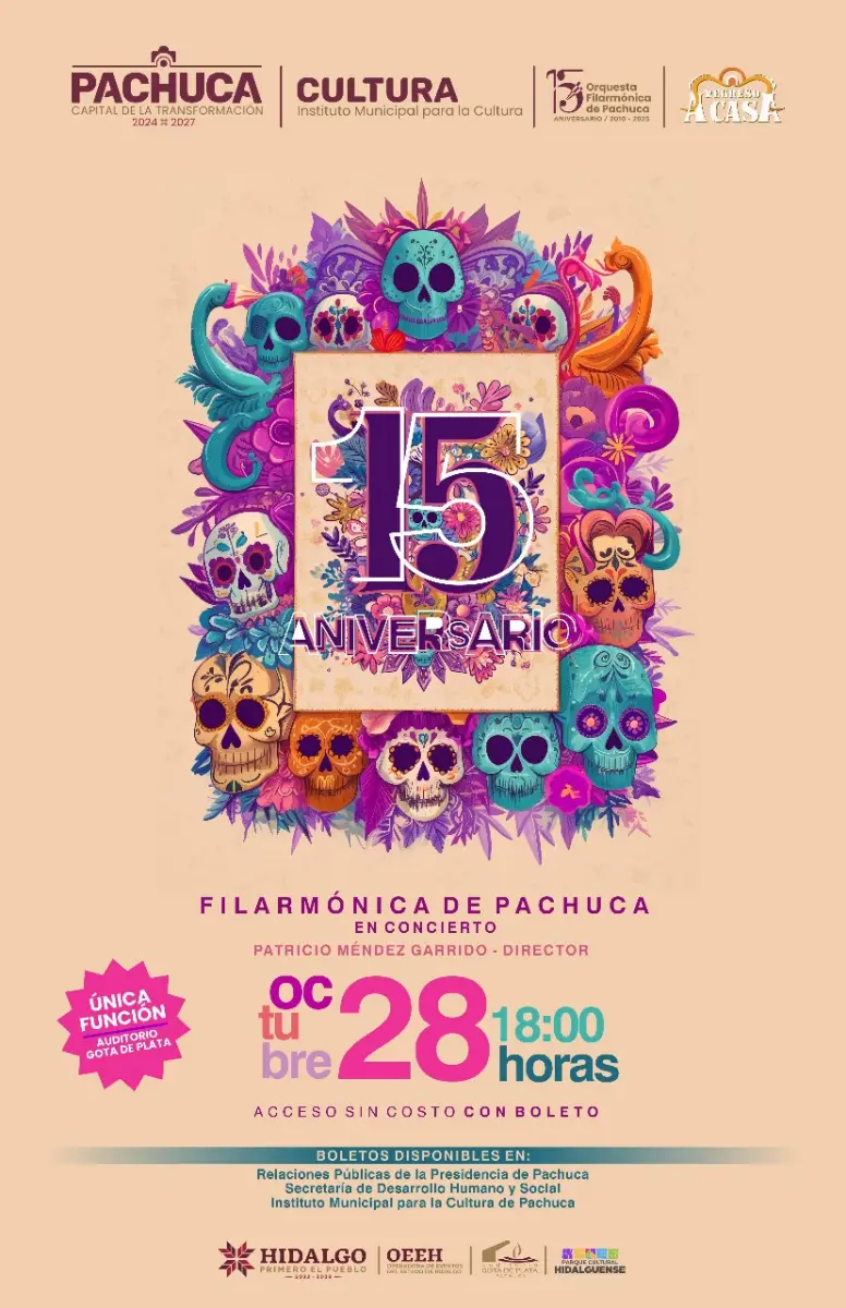 La Filarmónica de Pachuca celebrará su 15 aniversario con un concierto gratuito en el Gota de Plata
