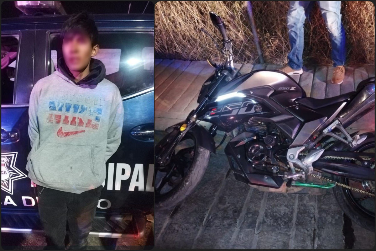 Adolescente con motocicleta robada protagoniza persecución policiaca en Pachuca