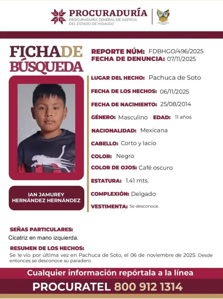 Desaparecen tres menores en Pachuca; piden apoyo para localizarlos