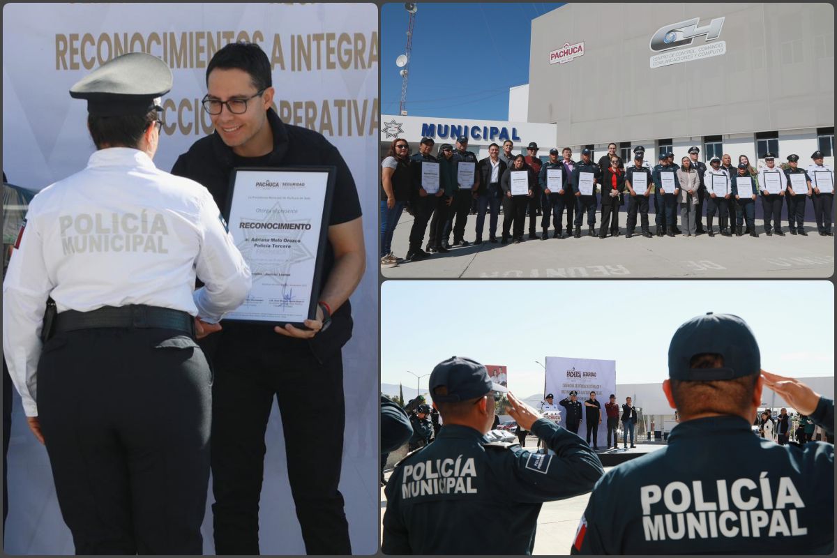 Reconocen y premian a policías destacados de Pachuca