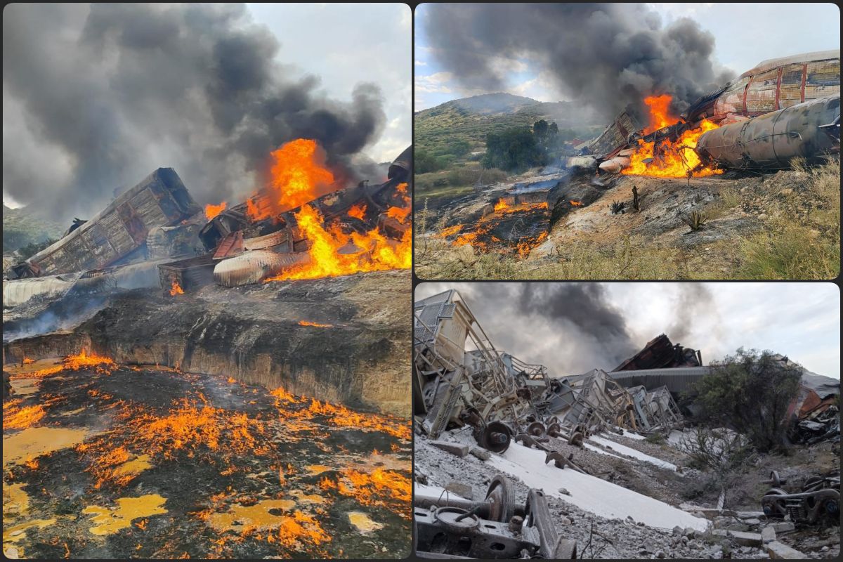 Explota tren tras descarrilarse en Hidalgo (video)