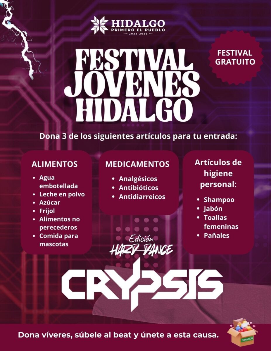 Aquí viene el Festival Jóvenes Hidalgo 2025, edición Hard-Dance con DJ Crypsis