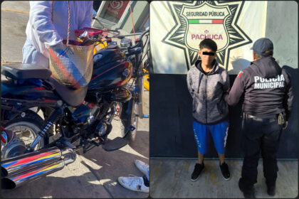 Atrapan a joven con motocicleta robada en el sur de Pachuca