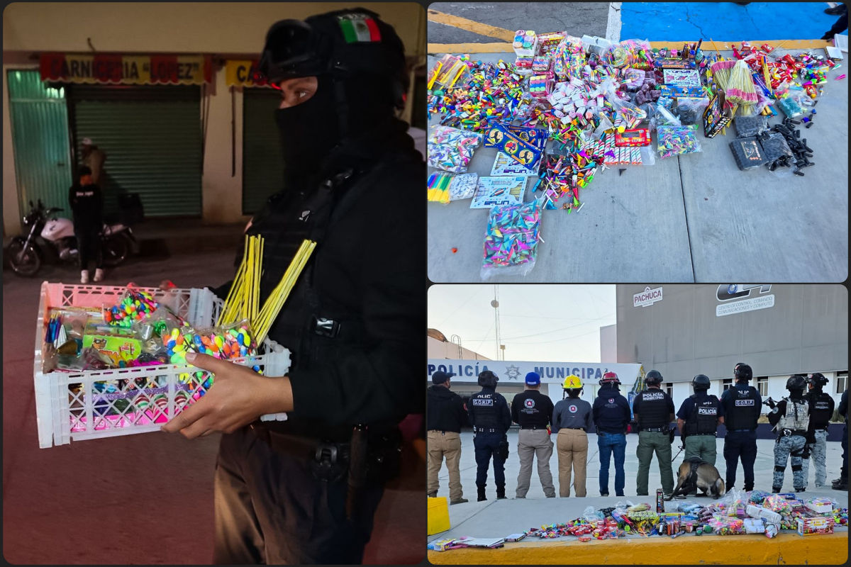 Continúa el decomiso de pirotecnia y artefactos explosivos en Pachuca
