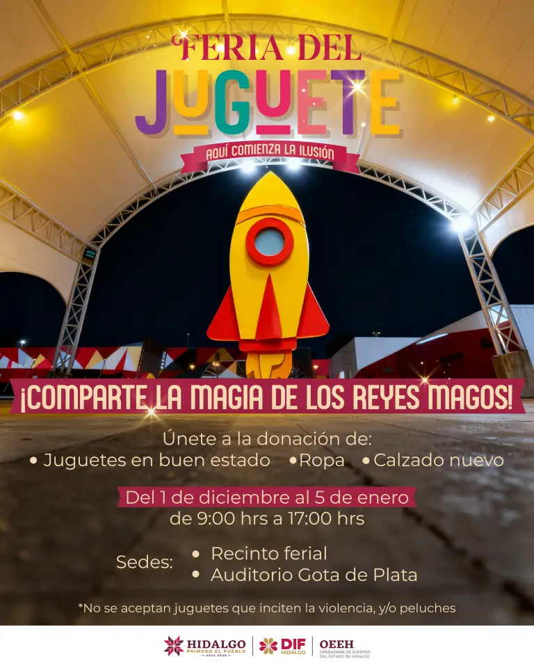 Feria del Juguete en Pachuca tendrá música, artistas y atracciones infantiles