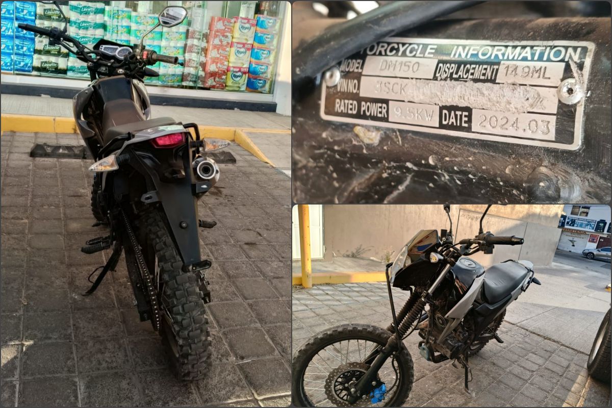 Aseguran en Pachuca motocicleta con número de serie alterado