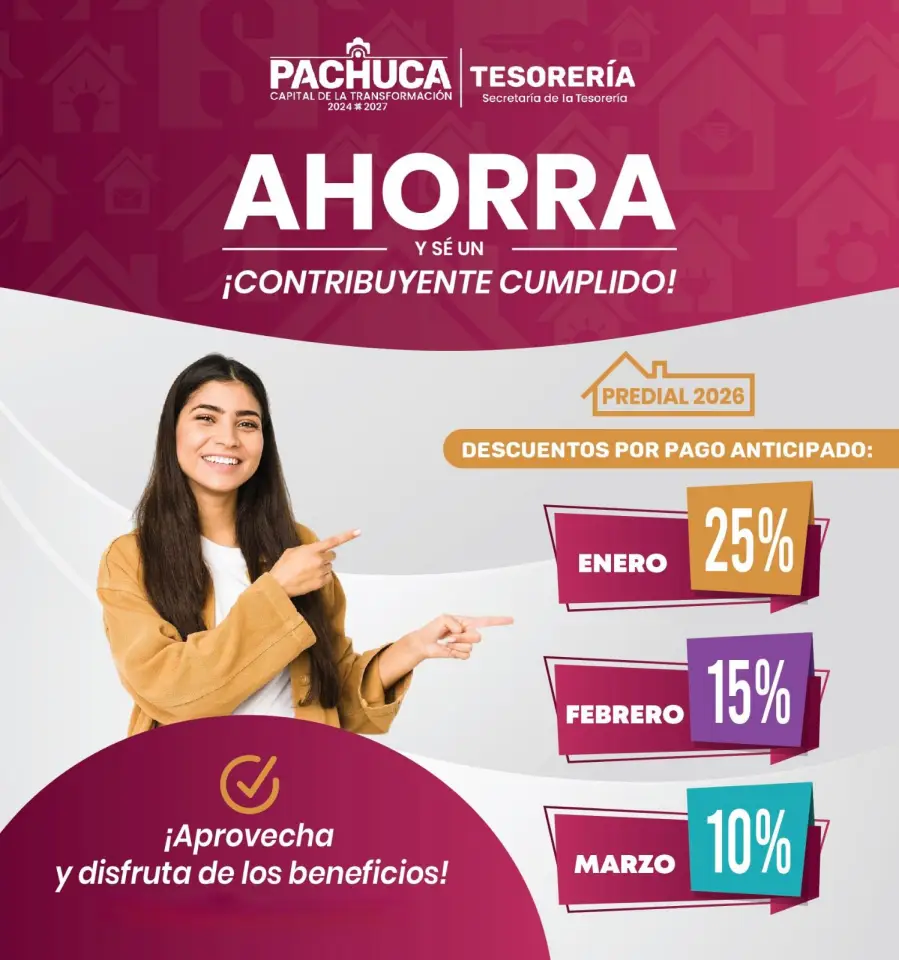 Enero arrancó con descuento en el pago de impuesto predial en Pachuca