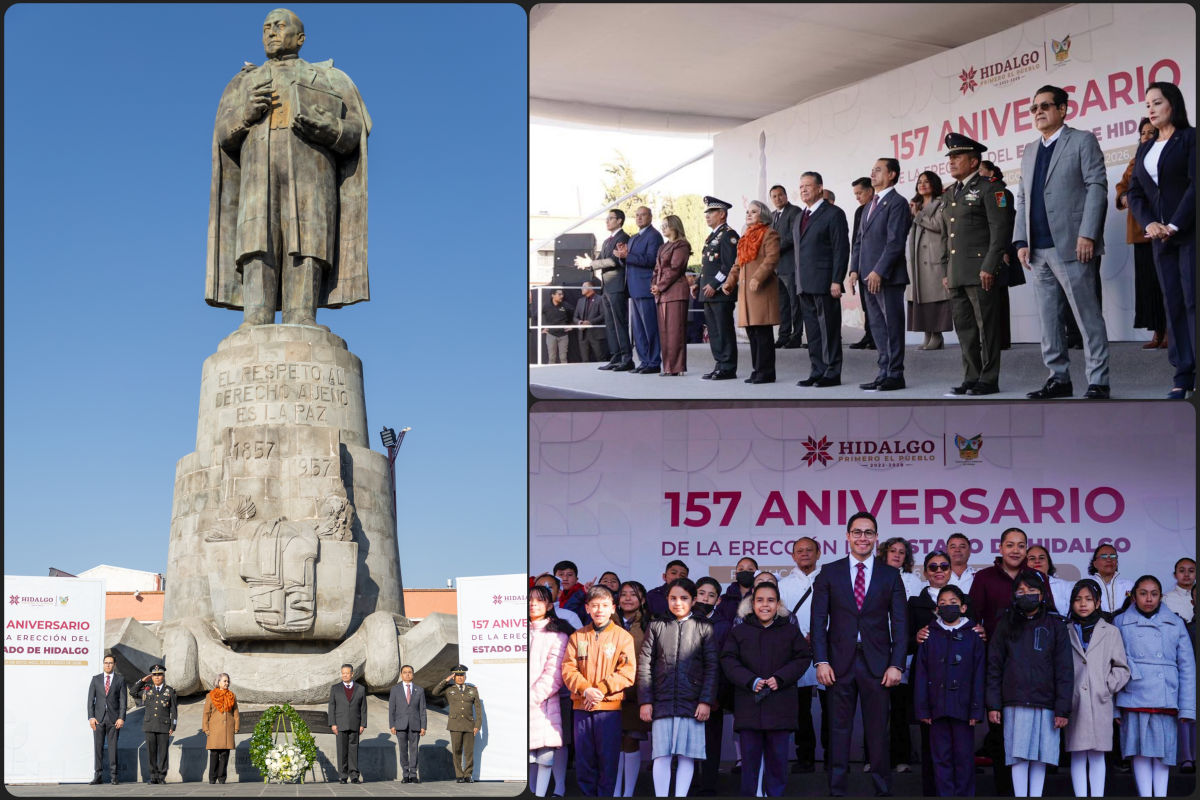 Aniversario de la creación del estado de Hidalgo reúne en Pachuca a funcionarios de todos los niveles