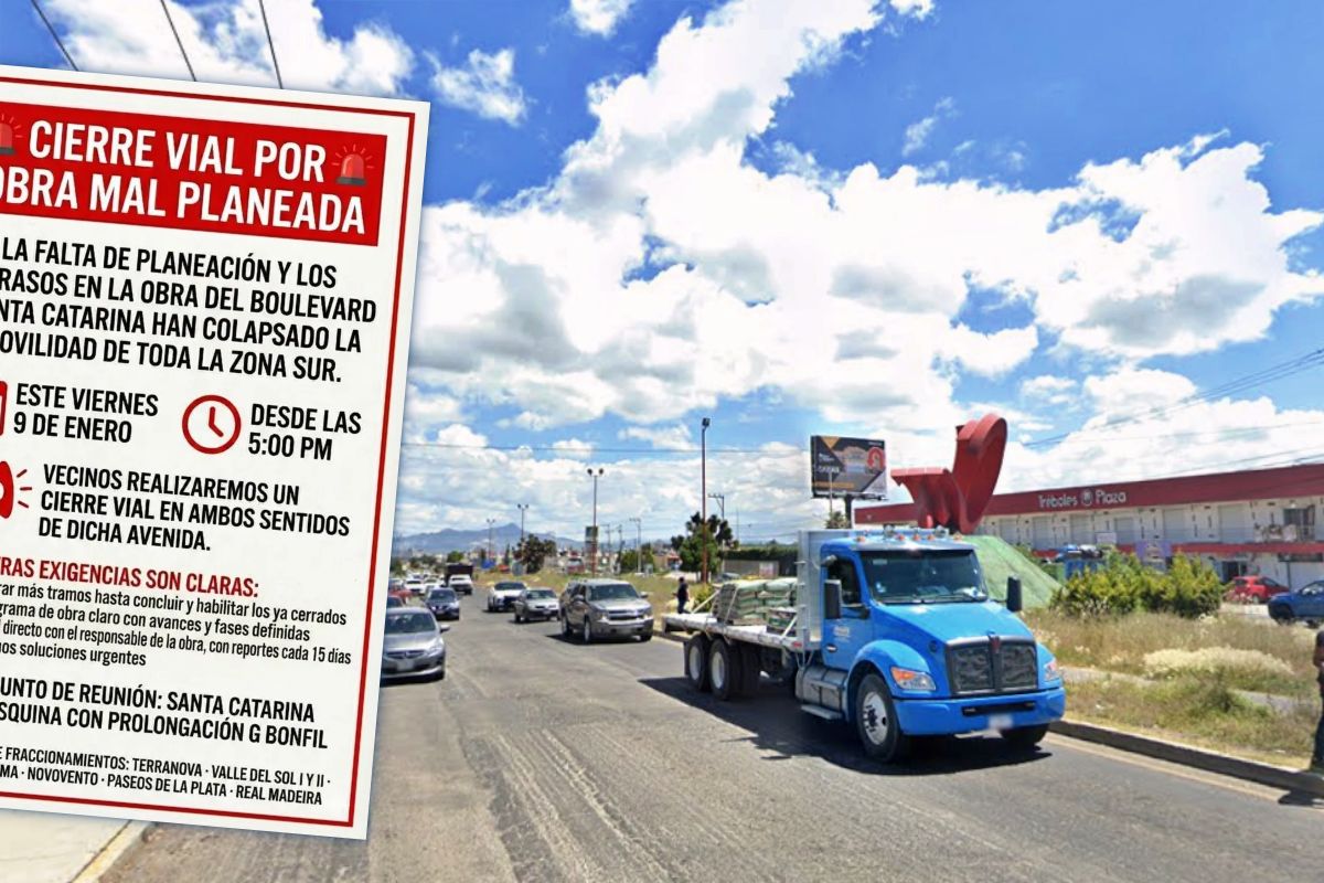 Vecinos anuncian bloqueo total en bulevar de Pachuca por retraso en obras