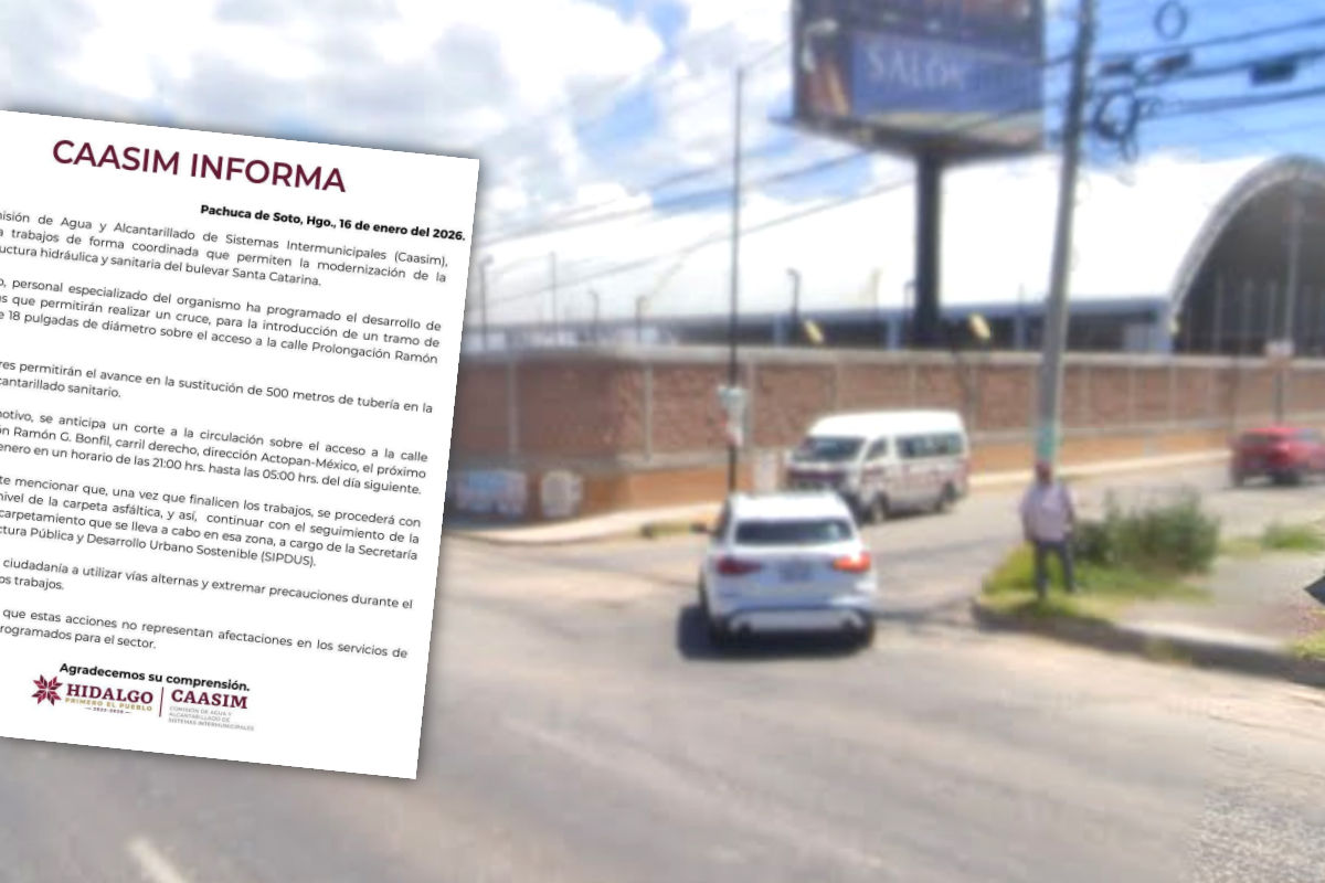 Caasim anuncia cierre vial por obras de modernización