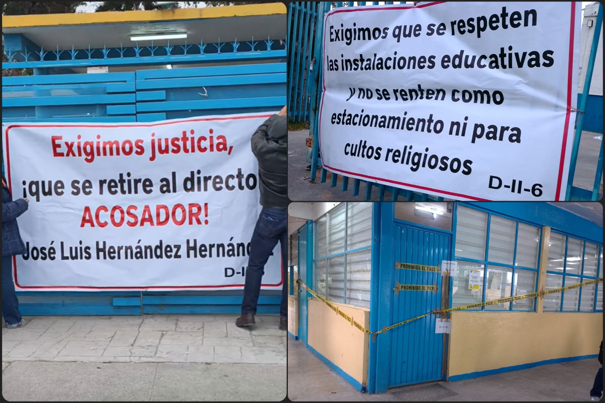 Protestan docentes en la Secundaria General 2 de Pachuca; exigen destitución del director