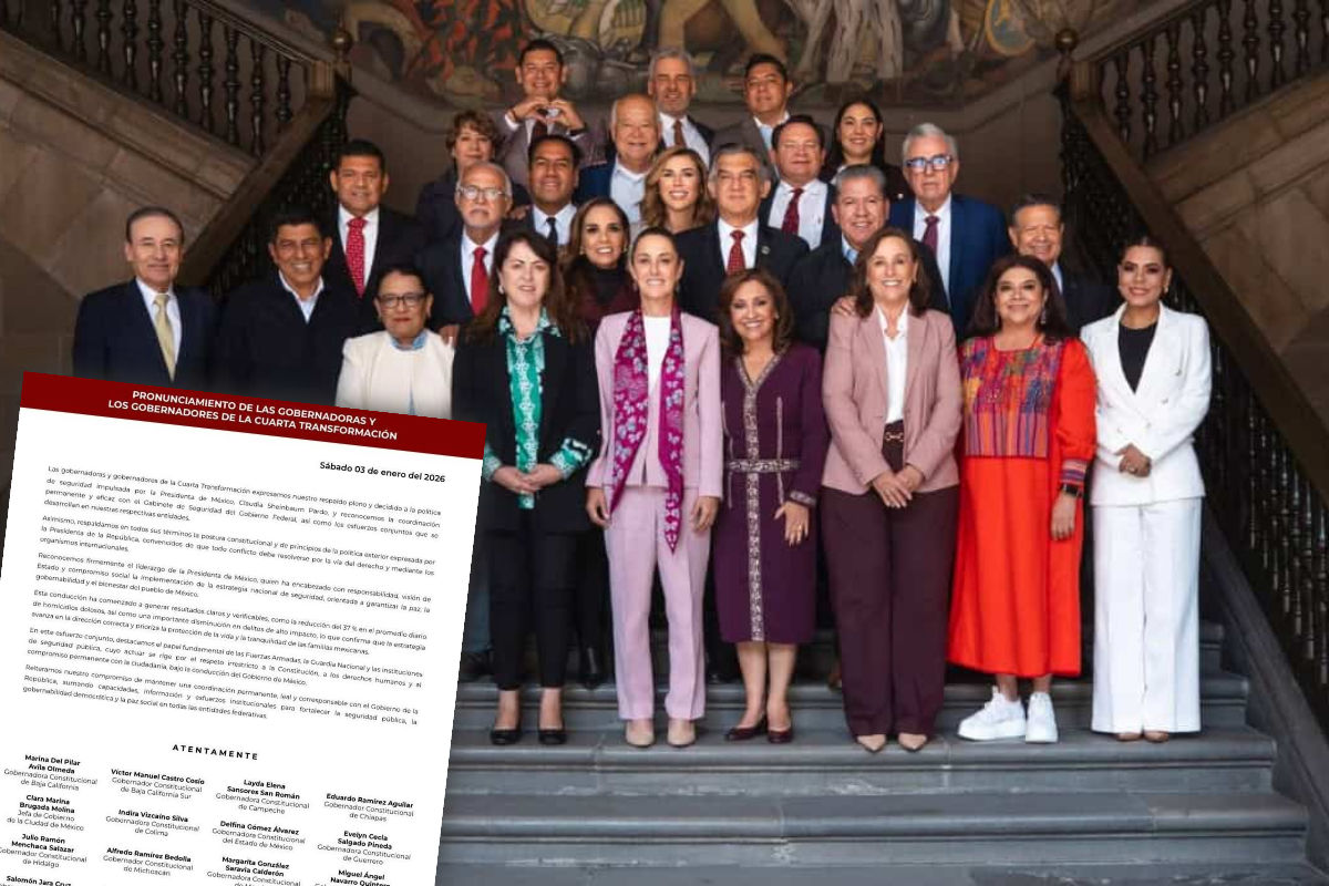 Respaldan Julio Menchaca y gobernadores de la 4T postura de Claudia Sheinbaum ante ataque de EU a Venezuela