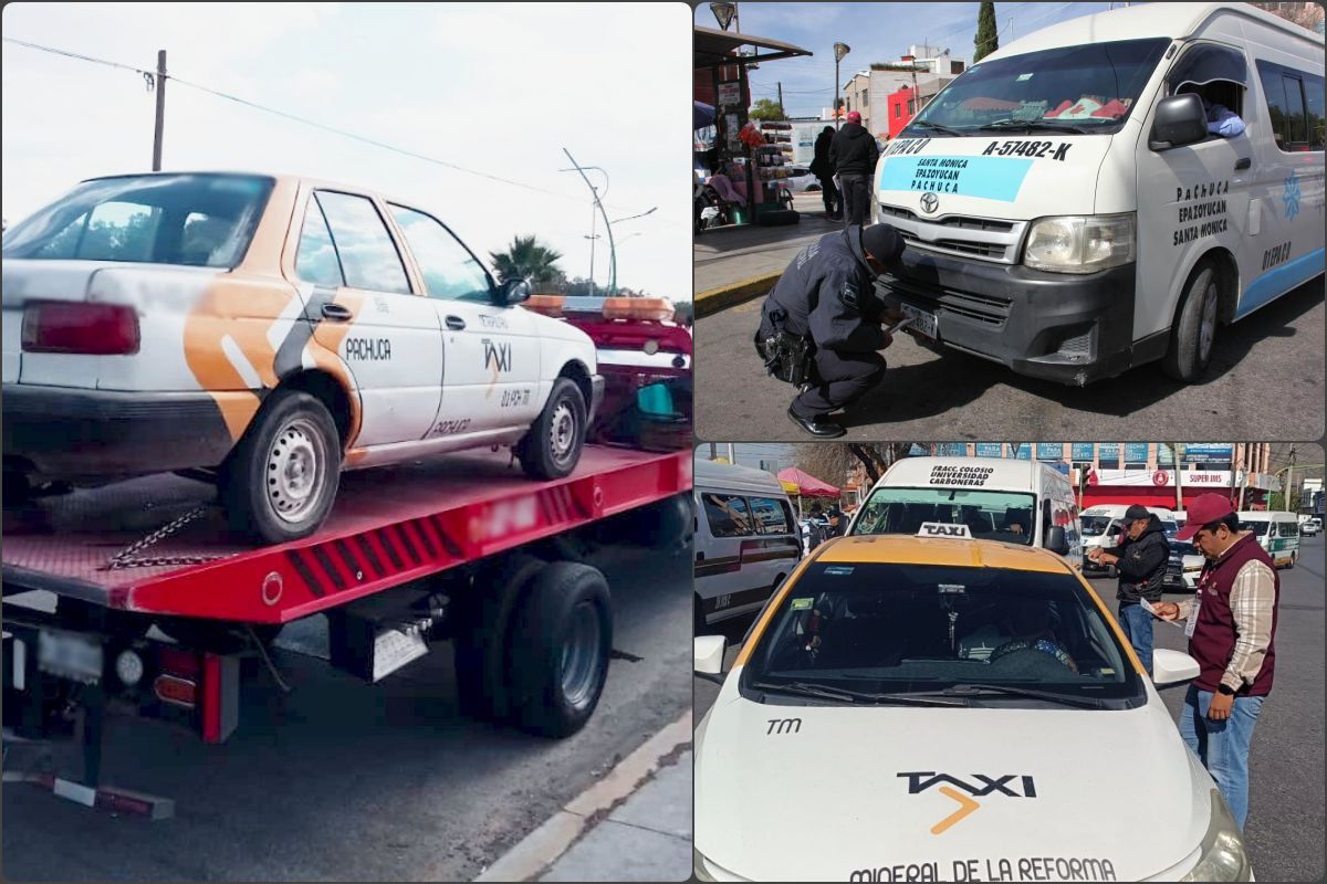 Sancionan a unidades de transporte público en Pachuca durante el primer operativo del año