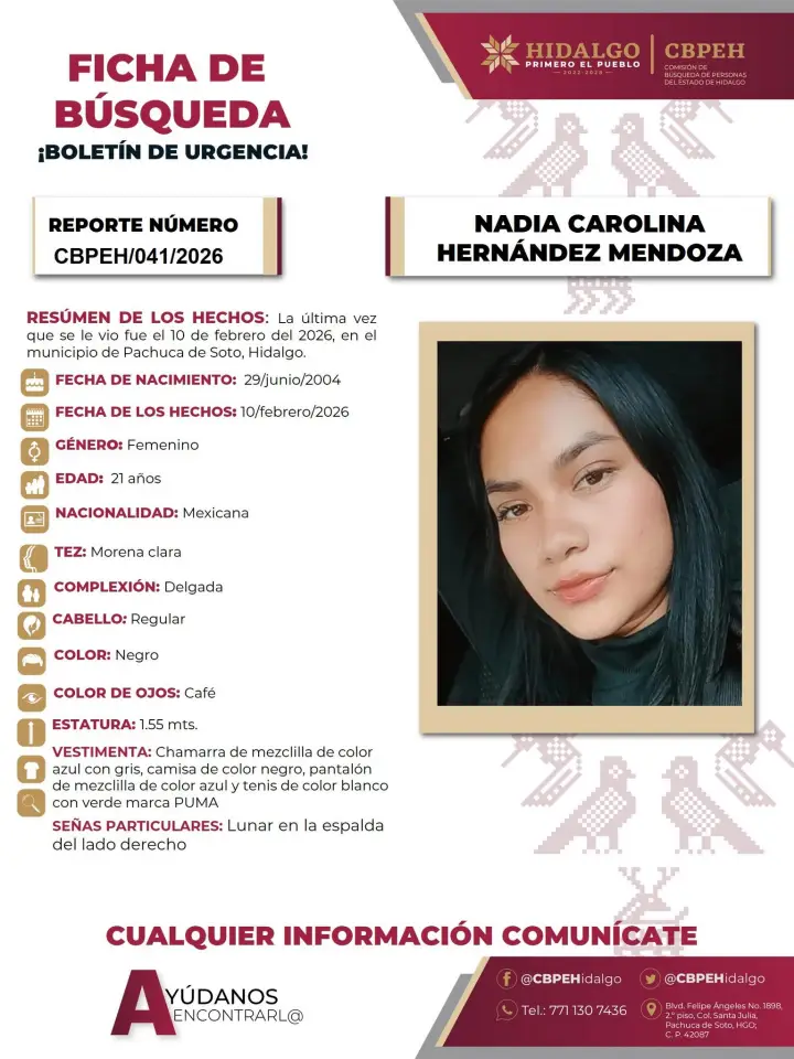 Alerta de búsqueda en Pachuca: desaparecen joven de 21 años y bebé de 7 meses