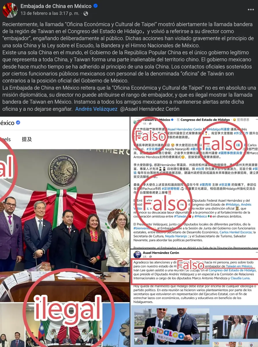 El grave reclamo de la Embajada de China en México por evento en el Congreso de Hidalgo