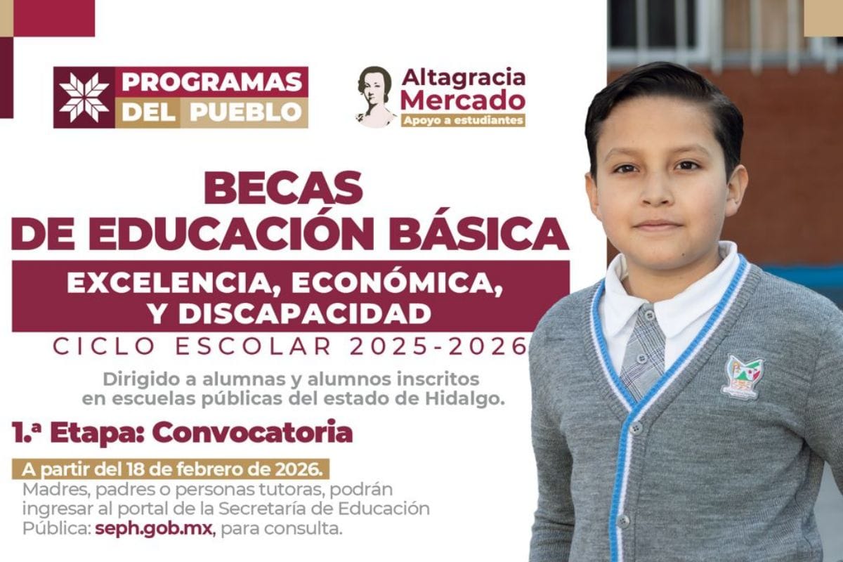 Abren convocatoria para Becas de Educación Básica en Hidalgo
