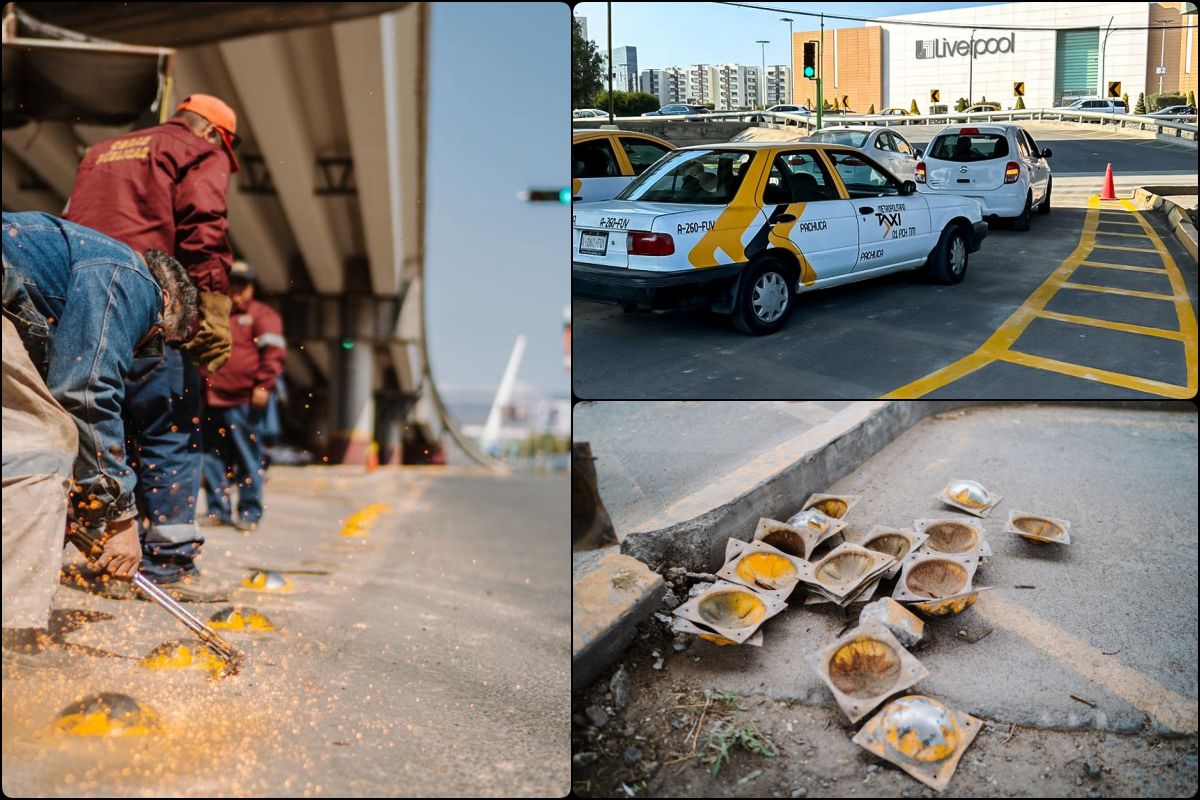 Retiran boyas metálicas para mejorar circulación vial en Pachuca