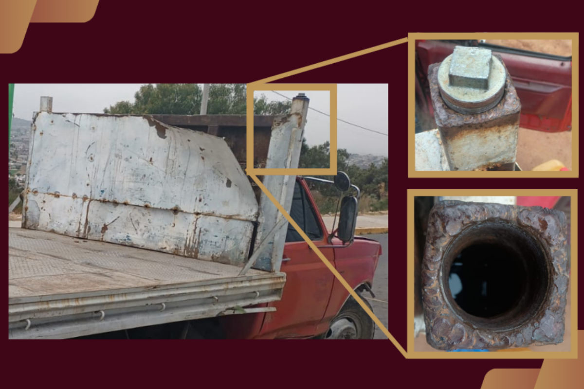 Tras percance vial, detectan camioneta en Mineral del Chico con compartimiento secreto para huachicol