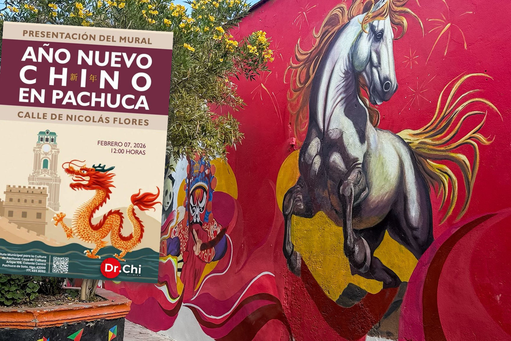 Pachuca se llena de color: inaugurarán el mural del "Año Nuevo Chino" en el icónico Callejón del Viento