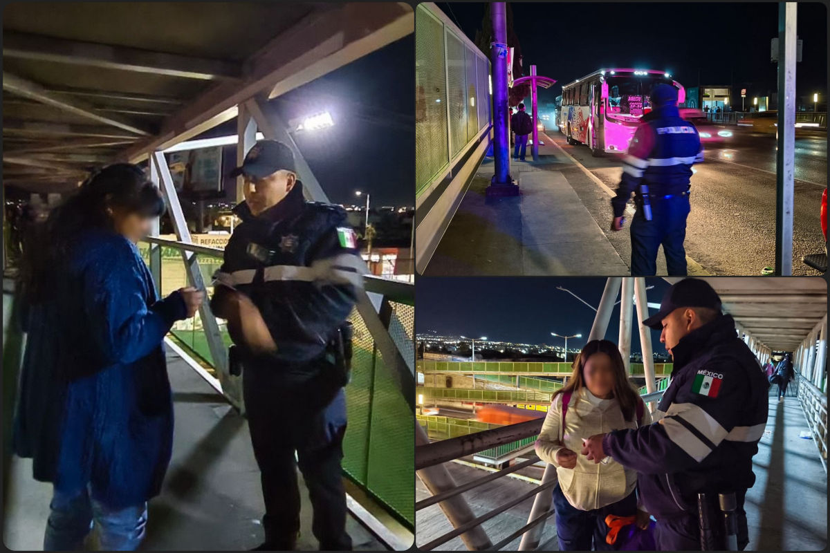 Implementan operativo de seguridad en puentes y paraderos de Pachuca