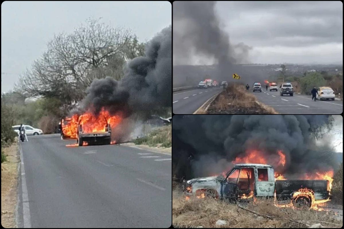 Incendian vehículos en carreteras de Hidalgo; Gabinete de Seguridad despliega operativo