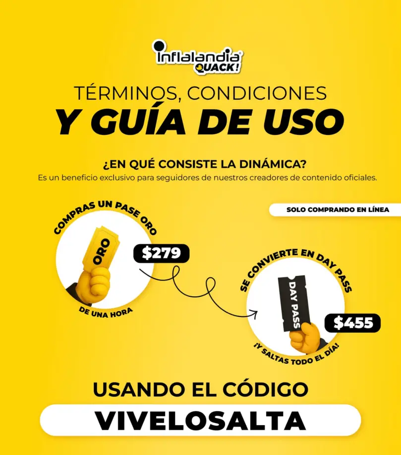 Compra un pase de una hora en Inflalandia Quack y conviértelo en Day Pass con este cupón